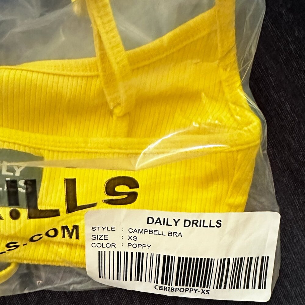 Brand New!! Daily Drills Poppy Campbell Bra - Size XS